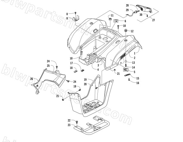 REAR BODY PANEL AND TAILLIGHT ASSEMBLIES diagram