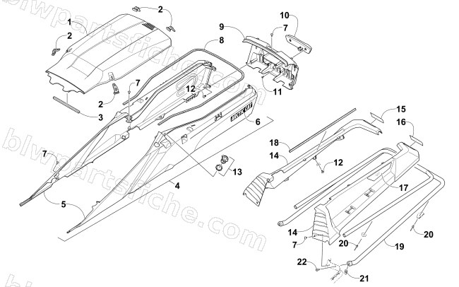 REAR BUMPER, STORAGE, AND TAILLIGHT ASSEMBLY diagram