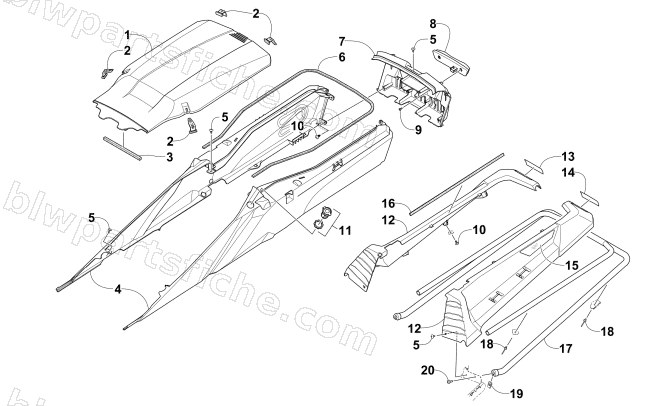 REAR BUMPER, STORAGE, AND TAILLIGHT ASSEMBLY diagram