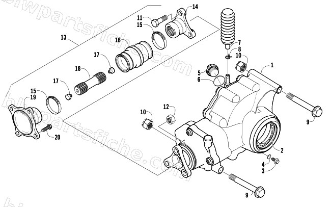 REAR DRIVE GEARCASE ASSEMBLY diagram