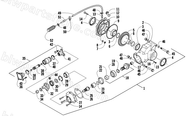 REAR DRIVE GEARCASE ASSEMBLY diagram