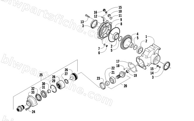 REAR DRIVE GEARCASE ASSEMBLY diagram
