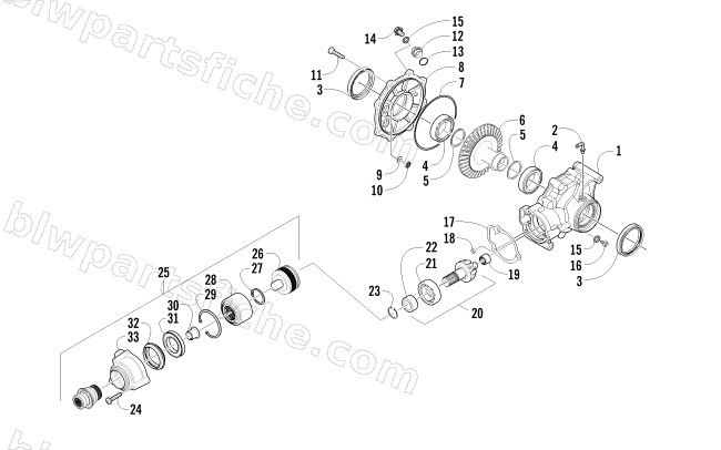 REAR DRIVE GEARCASE ASSEMBLY diagram