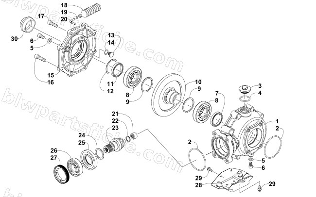 REAR DRIVE GEARCASE ASSEMBLY diagram