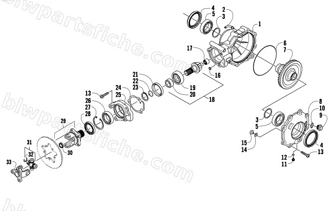 REAR DRIVE GEARCASE ASSEMBLY diagram
