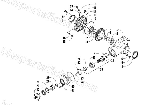 REAR DRIVE GEARCASE ASSEMBLY diagram
