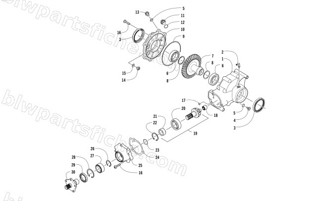 REAR DRIVE GEARCASE ASSEMBLY diagram