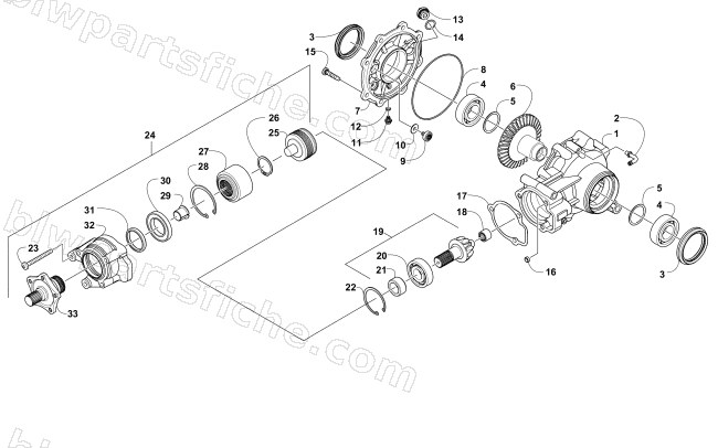 REAR DRIVE GEARCASE ASSEMBLY diagram