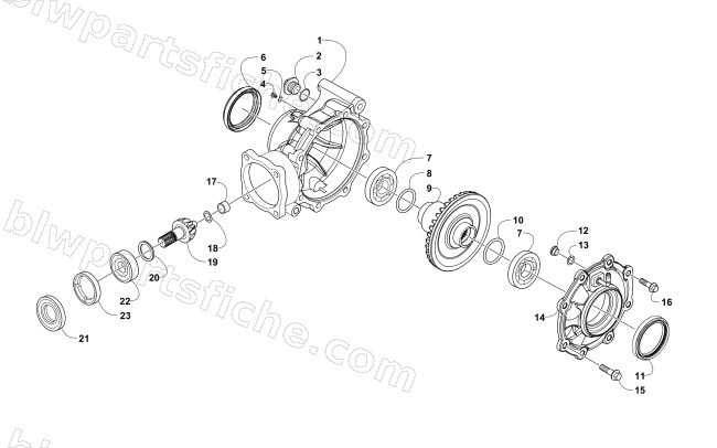 REAR DRIVE GEARCASE ASSEMBLY diagram