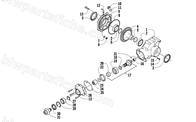 REAR DRIVE GEARCASE ASSEMBLY diagram