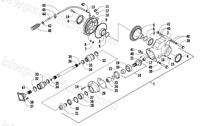 REAR DRIVE GEARCASE ASSEMBLY diagram