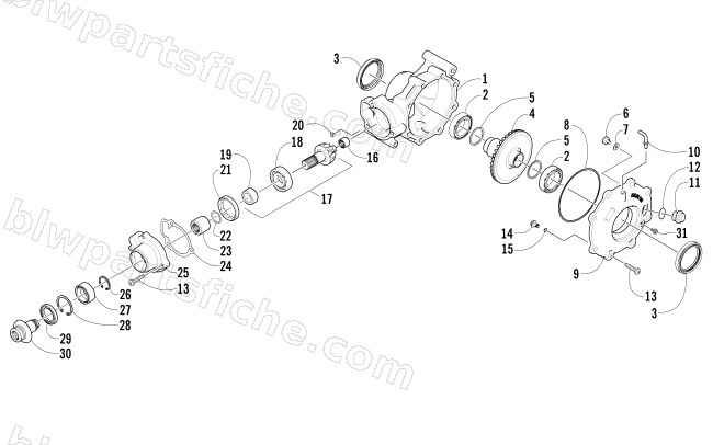 REAR DRIVE GEARCASE ASSEMBLY diagram