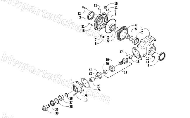 REAR DRIVE GEARCASE ASSEMBLY diagram