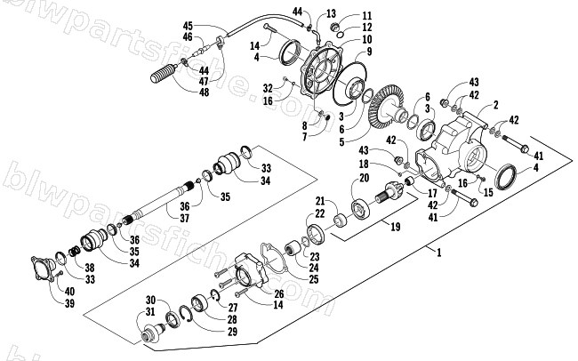 REAR DRIVE GEARCASE ASSEMBLY diagram
