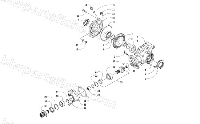 REAR DRIVE GEARCASE ASSEMBLY (SER. #  302247 AND ABOVE) diagram
