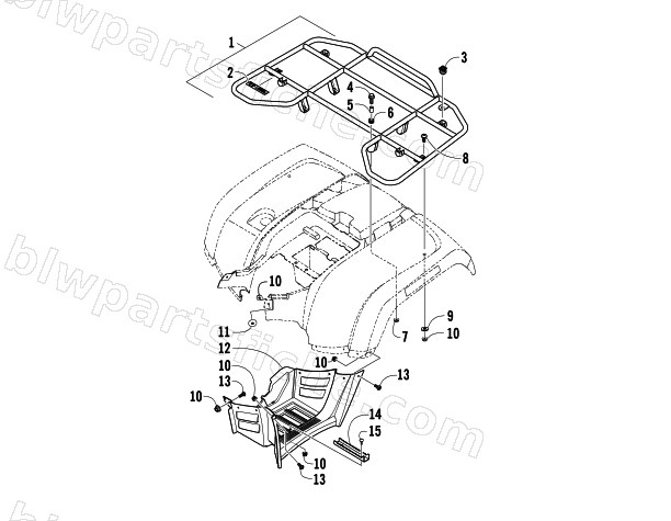 REAR RACK AND FOOTWELL ASSEMBLIES diagram