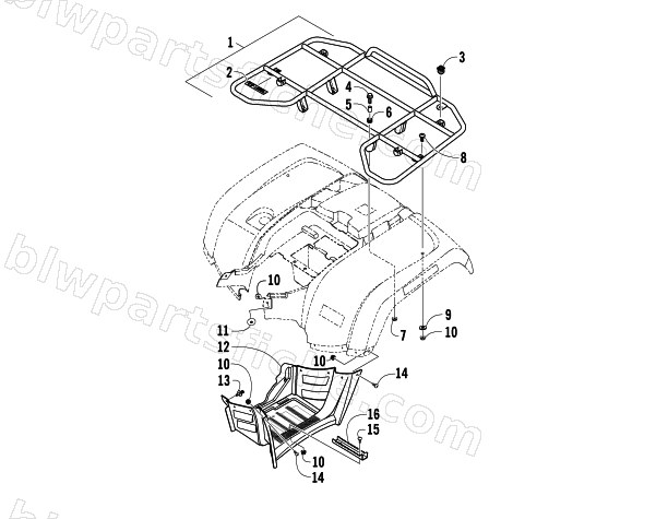 REAR RACK AND FOOTWELL ASSEMBLIES diagram