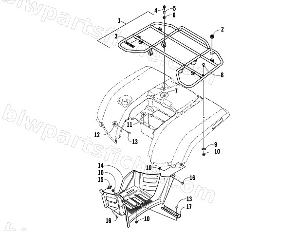REAR RACK AND FOOTWELL ASSEMBLIES diagram