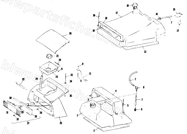 REAR SHROUD AND FUEL SYSTEM diagram