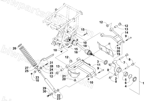 REAR SUSPENSION ASSEMBLY (VIN Ending in 225000 and Up) diagram