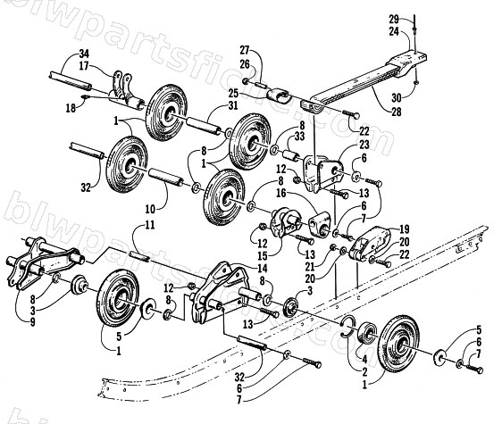 REAR SUSPENSION AXLE ASSEMBLY diagram