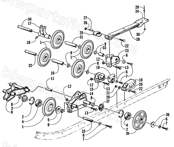 REAR SUSPENSION AXLE ASSEMBLY diagram
