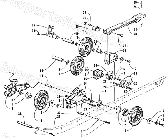 REAR SUSPENSION AXLE ASSEMBLY diagram
