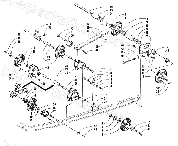 REAR SUSPENSION AXLE ASSEMBLY diagram