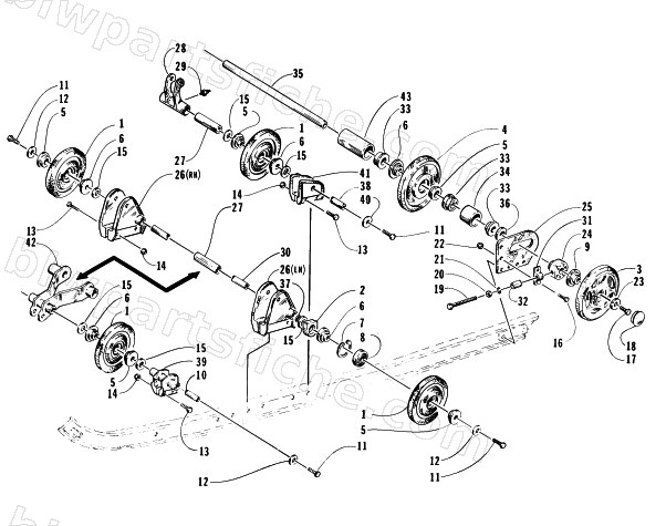 REAR SUSPENSION AXLE ASSEMBLY diagram