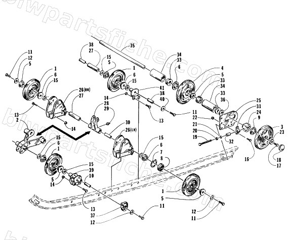 REAR SUSPENSION AXLE ASSEMBLY diagram
