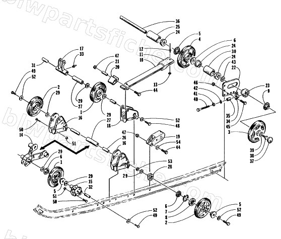 REAR SUSPENSION AXLE ASSEMBLY diagram