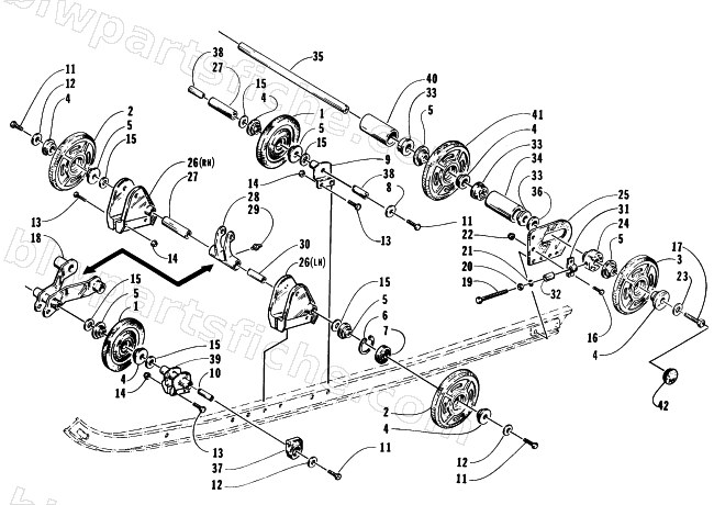 REAR SUSPENSION AXLE ASSEMBLY diagram