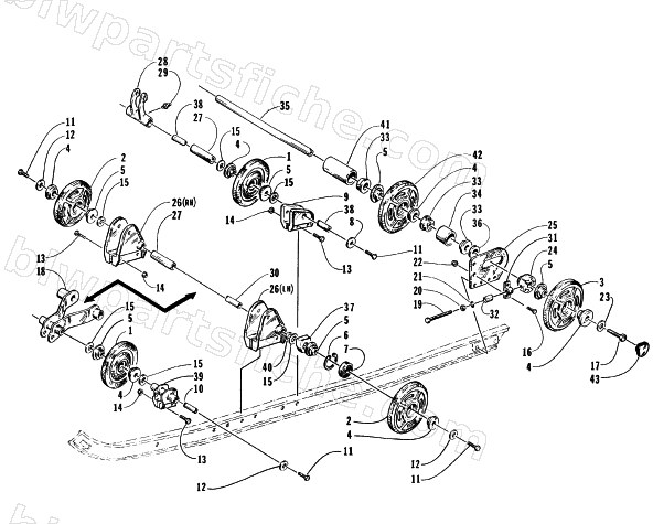 REAR SUSPENSION AXLE ASSEMBLY diagram