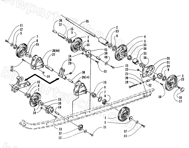 REAR SUSPENSION AXLE ASSEMBLY diagram