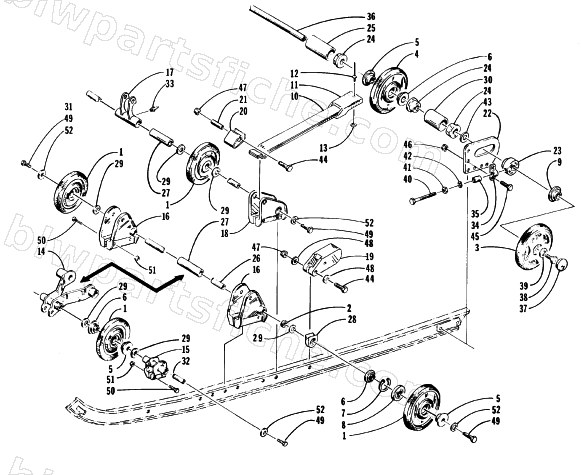 REAR SUSPENSION AXLE ASSEMBLY diagram