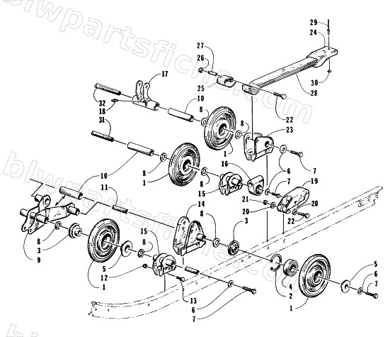 REAR SUSPENSION AXLE ASSEMBLY diagram