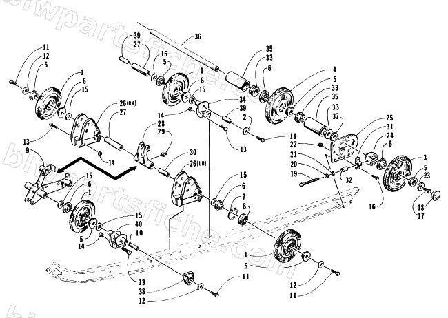 REAR SUSPENSION AXLE ASSEMBLY diagram