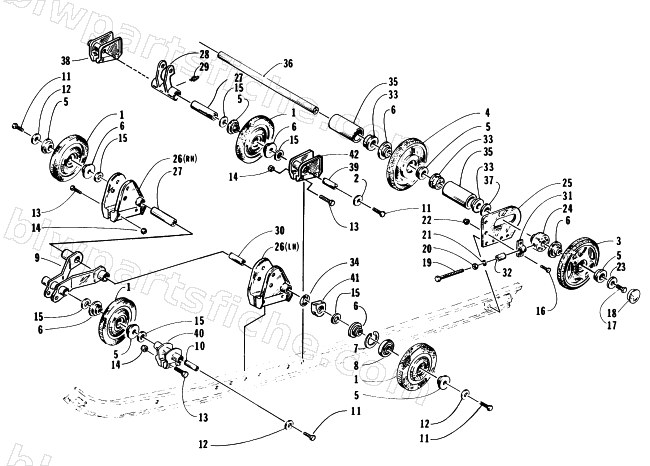 REAR SUSPENSION AXLE ASSEMBLY diagram