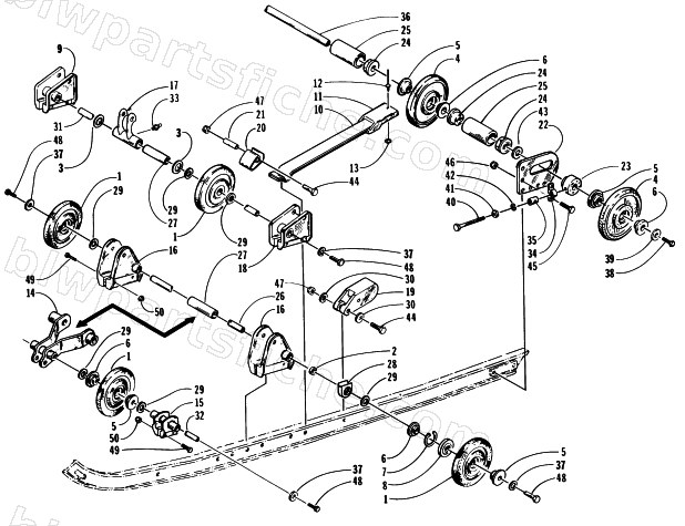 REAR SUSPENSION AXLE ASSEMBLY diagram