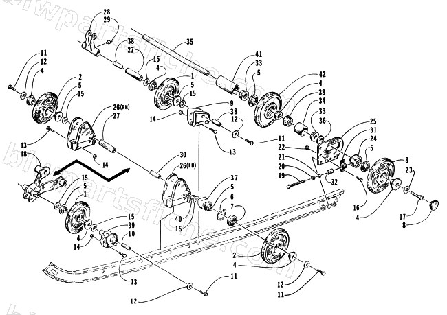 REAR SUSPENSION AXLE ASSEMBLY diagram