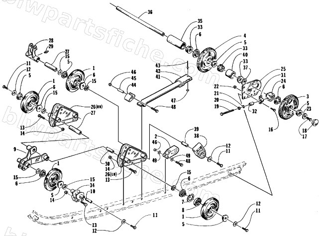REAR SUSPENSION AXLE ASSEMBLY diagram