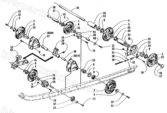 REAR SUSPENSION AXLE ASSEMBLY diagram