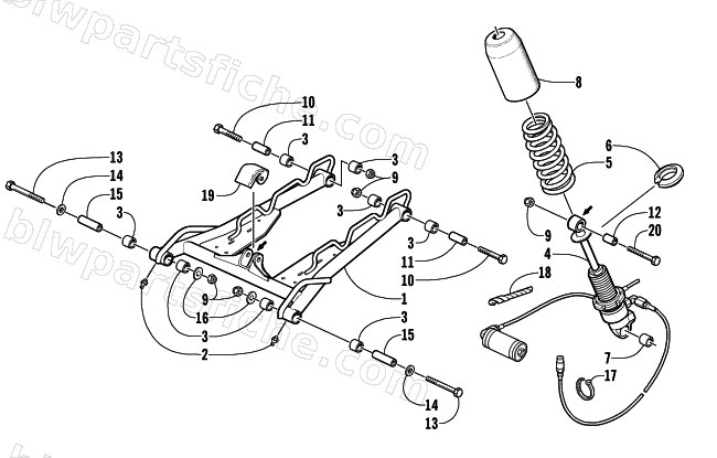 REAR SUSPENSION FRONT ARM ASSEMBLY (Cross Country) diagram