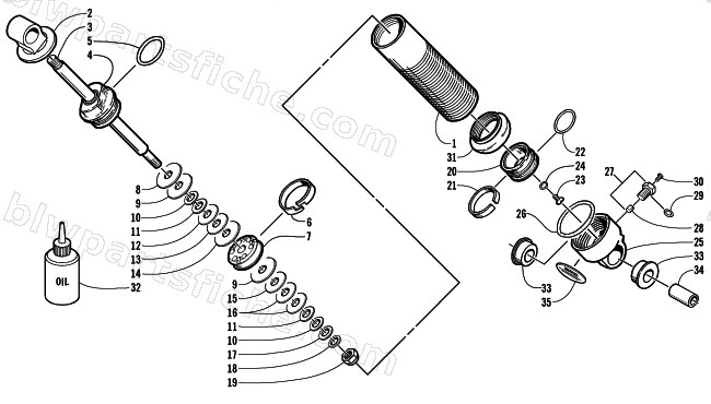 REAR SUSPENSION FRONT ARM SHOCK ABSORBER diagram