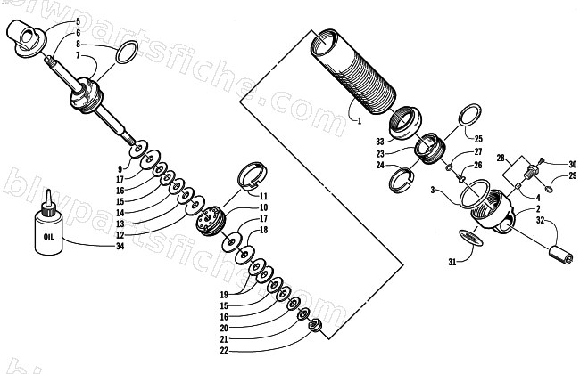 REAR SUSPENSION FRONT ARM SHOCK ABSORBER diagram