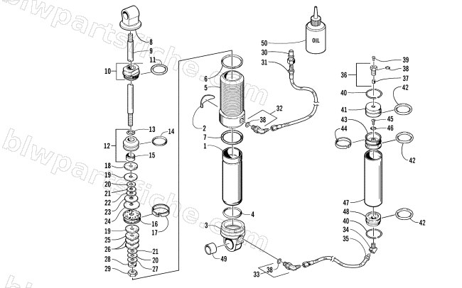 REAR SUSPENSION FRONT ARM SHOCK ABSORBER diagram