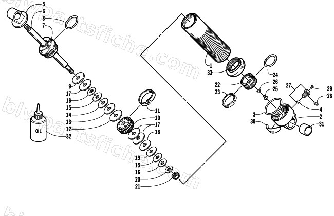 REAR SUSPENSION FRONT ARM SHOCK ABSORBER diagram