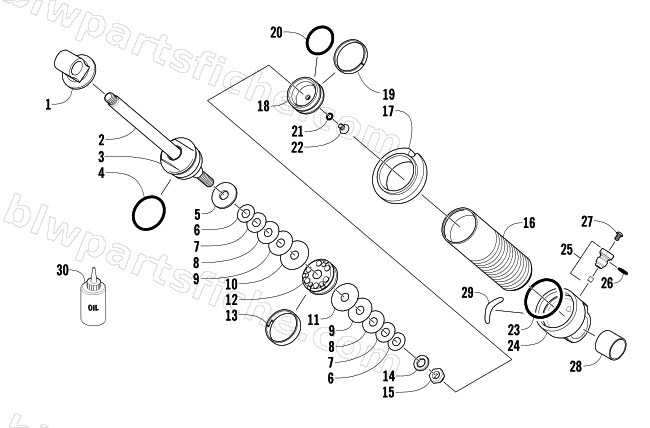 REAR SUSPENSION FRONT ARM SHOCK ABSORBER diagram