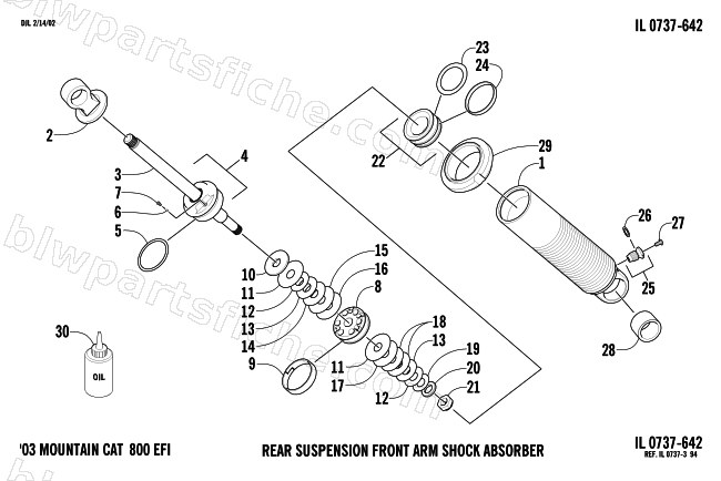 REAR SUSPENSION FRONT ARM SHOCK ABSORBER diagram