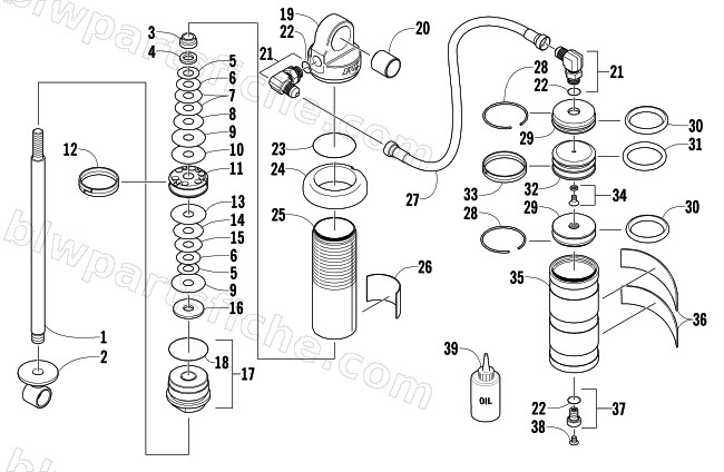REAR SUSPENSION FRONT ARM SHOCK ABSORBER diagram